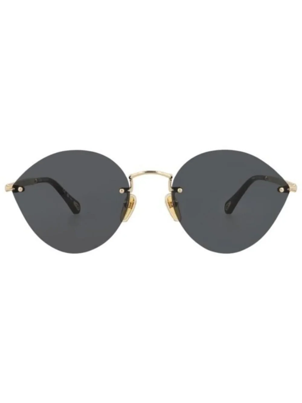 New Chloé Womens Cat Eye Gold Gold Grey Fashion Designer Sunglasses